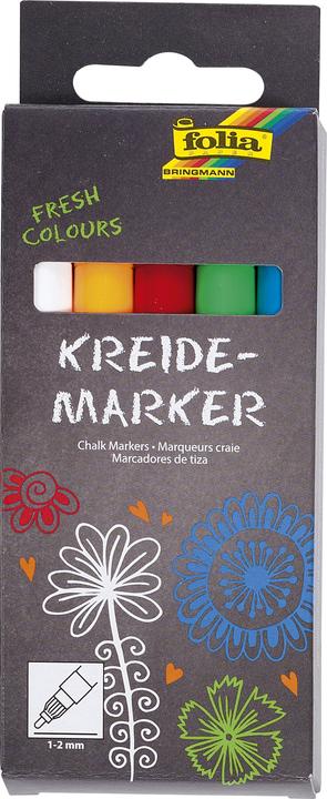 Actual product image Folia Chalk Marker (Black, 2 mm, 5 x)