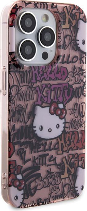 Actual product image Hello Kitty HKHCP13LHDGPTP iPhone 13 Pro / 13 6.1" różowy/pink hardcase IML Tags Graffiti (Apple iPhone 13 Pro)
