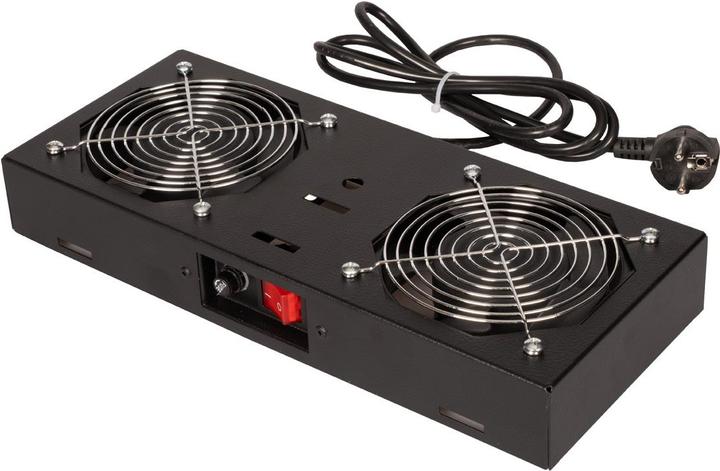 Actual product image Roline fan unit 2 fans for 19-inch wall-mounted enclosures black