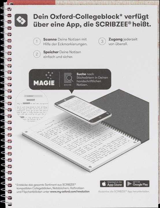 Produktbild Oxford RECYCLING - Collegeblock kariert (A5+, Kariert, Weicher Einband)
