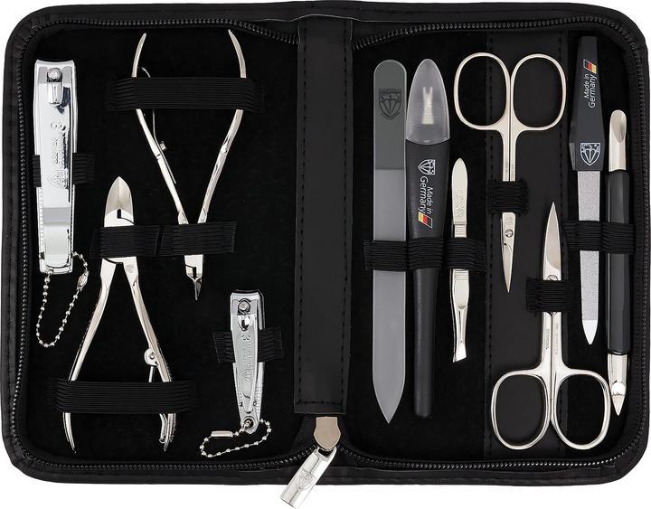 Kellermann Manikuereset Nagelset Livorno Schwarz Echt Leder