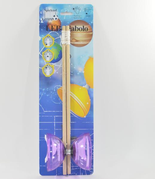 Actual product image Kögler Diabolo transparent with light in 3 colours H: 10cm W: 11.2cm L: 40cm