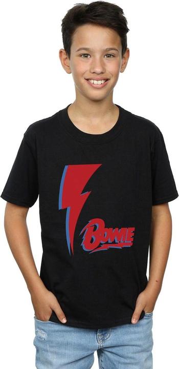 Actual product image David Bowie Boys Red Bolt T-Shirt (116)