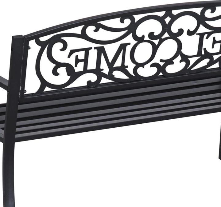 Actual product image Outsunny Gartenbank Eisen, pulverbeschichtet Schwarz