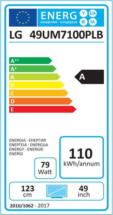 Energy Label LG 49UM7100 (49", LCD, 4K, 2019)