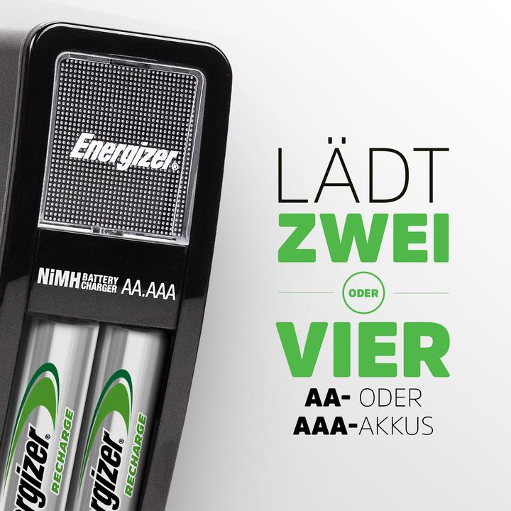 Image du produit Energizer Recharge Mini (2 pcs, AA, 2000 mAh, Piles rechargeables + chargeur)