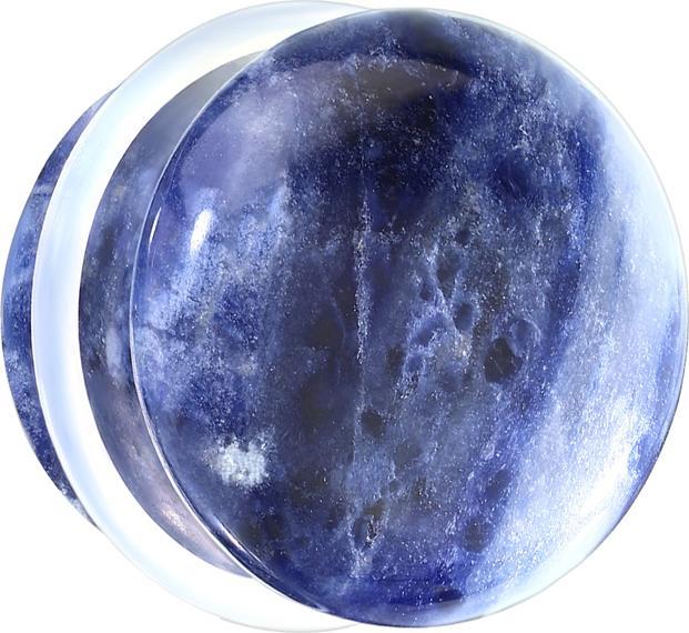 Produktbild Star Piercing Flared Plug aus Sodalith Stein mit O-Ring (ohne Messing, Mineralisch)