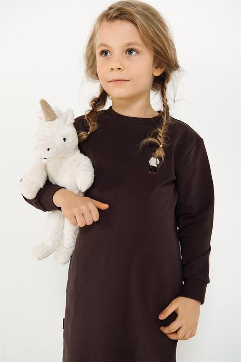Produktbild Hebe Warmes Sweatshirt-Kleid mit gesticktem Bär (110)