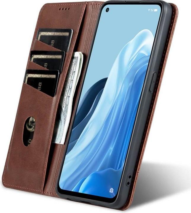 Actual product image Cover-Discount OPPO Reno8 Lite - Stand Flip Case Cover brown (Oppo Reno 8 Lite 5G)