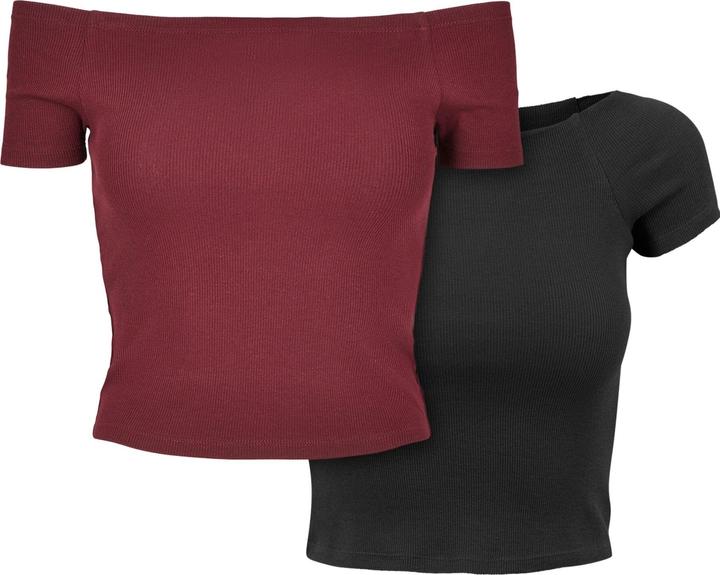 Actual product image Urban Classics Ladies Off Shoulder Rib Tee 2-Pack - 60065 (M)