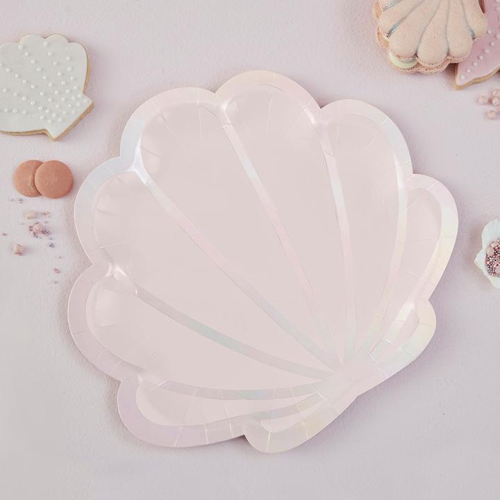 Image du produit Ginger Ray Assiette coquillage irisée (8p.) (8 x)