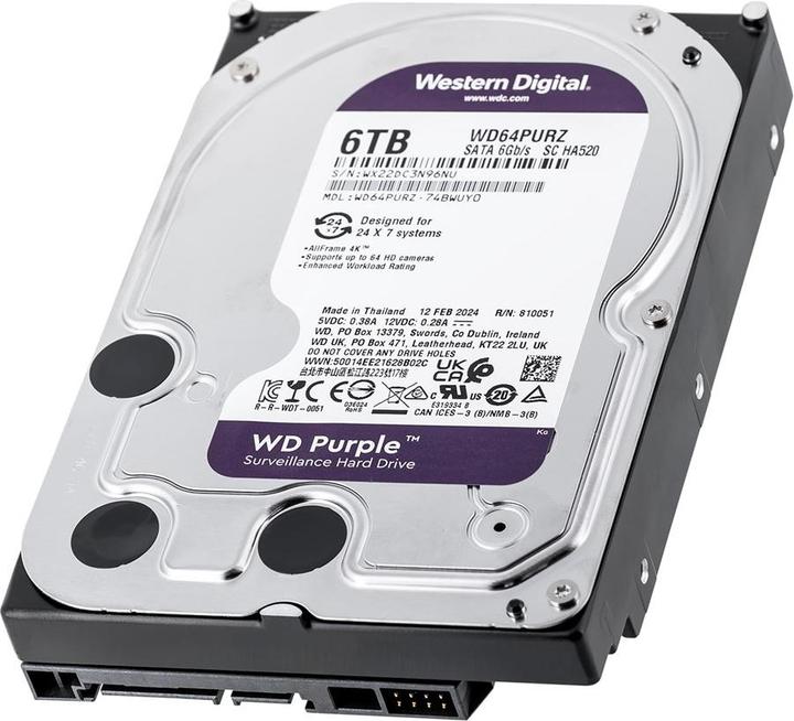 Productafbeelding WD Purple (6 TB, 3.5", CMR)