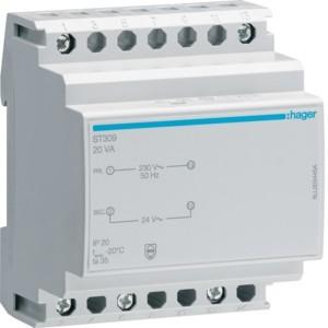 Produktbild Hager ST309 Sicherheitstrafo 230V/12V, 20VA, 4PLE