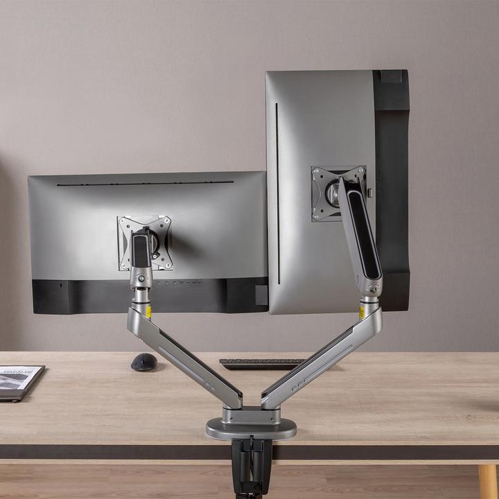 Produktbild NanoRS 2-Fach Gaming Monitorhalterung 17-32 mit Verstelbare RGB-LED-Beleuchtung Tischhalterung Höhenverste (Tisch, 32.01")