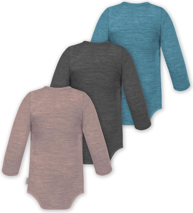 Produktbild Normani 3er Pack Baby Merino Body Langarm „Auckland" - 9375 (74)