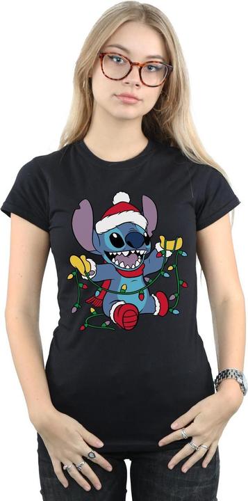 Produktbild Disney Lilo And Stitch Christmas Lights TShirt (M)