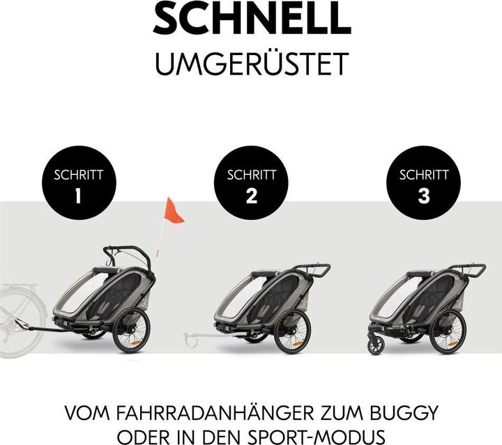 Produktbild Hauck 3in1 Fahrradanhänger Bike N Walk Duo für