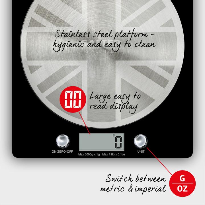 Actual product image Salter 1036 UJBKDR Great British Disc Digital Kitchen Scale