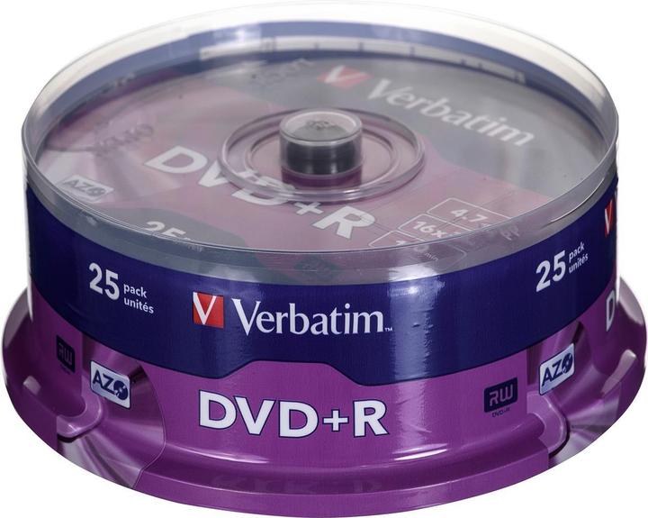 Actual product image Verbatim DVD+R, 4.7GB, 16x Spindel (25 x)