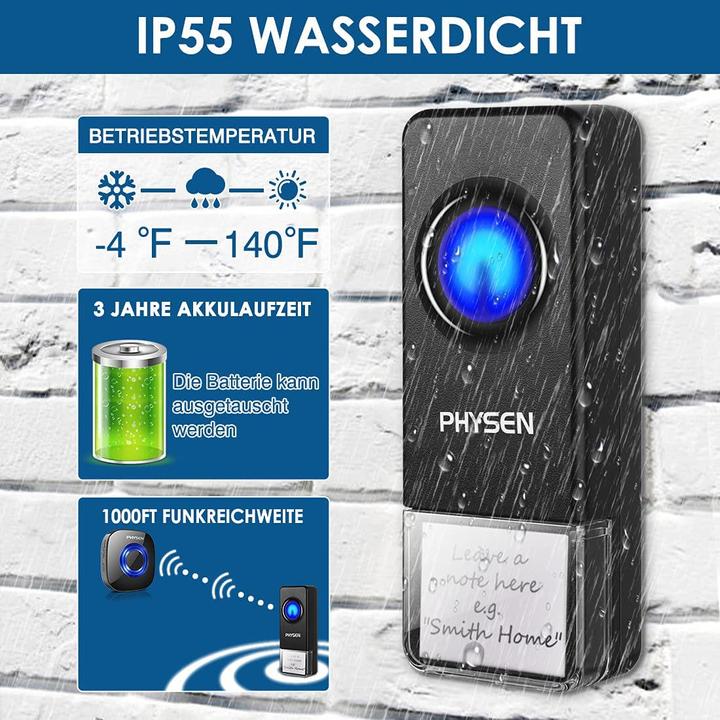 Produktbild Physen Funk-Türklingel Set (3 Receiver, 2 Sender) (Funk)