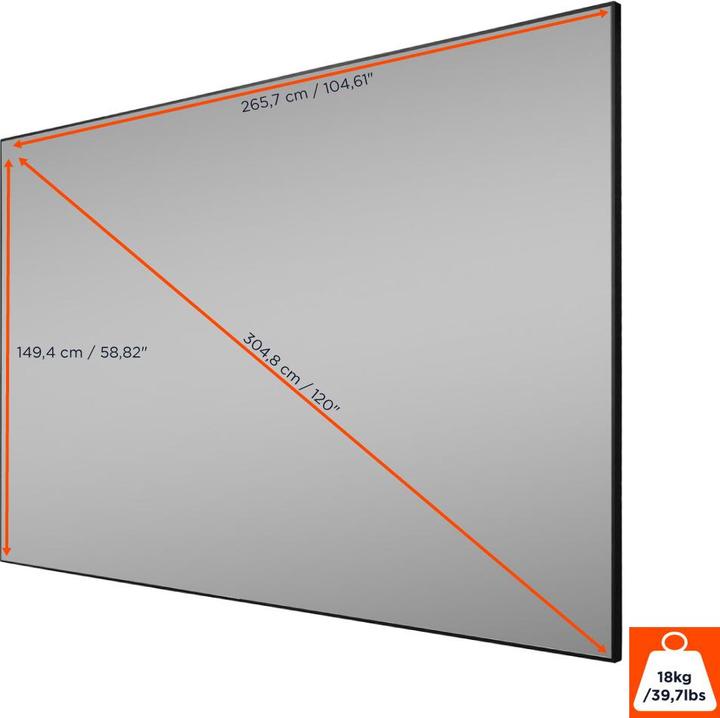 Produktbild Celexon CLR HomeCinema UST Hochkontrast-Rahmenleinwand V2.0 120" (120", 16:9)