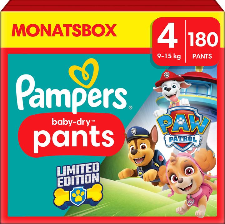 Image du produit Pampers Baby-Dry Pants Paw Patrol (Taille 4, Pack mensuel, 180 pièce(s))