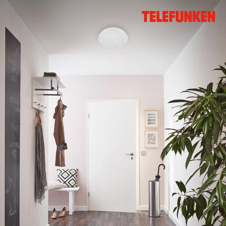 Image du produit Telefunken Plafonnier LED à détecteur Ciel étoilé 12W 1200 lm 4000 K blanc neutre HxØ 95/280 mm blanc (1200 lm)