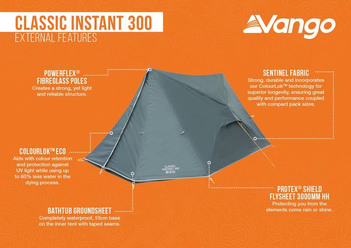 Produktbild Vango Classic Instant 300 (Tunnelzelt, 7 kg, 3 Personen)