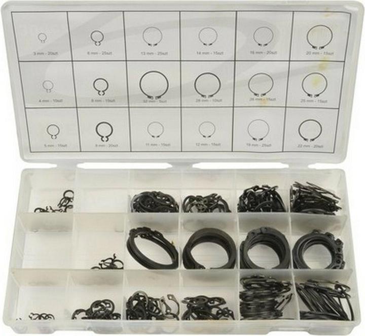 GEKO Circlip set 300 pcs, R1-R19, ø 3 -32mm