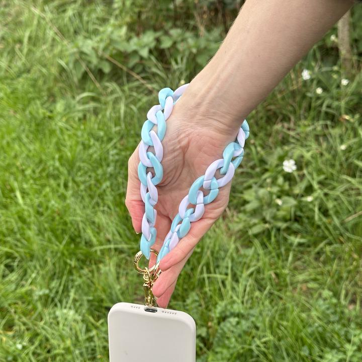 Image du produit PhoneLook Bracelet universel attache pour coque/fourre téléphone chaine colorée blanc