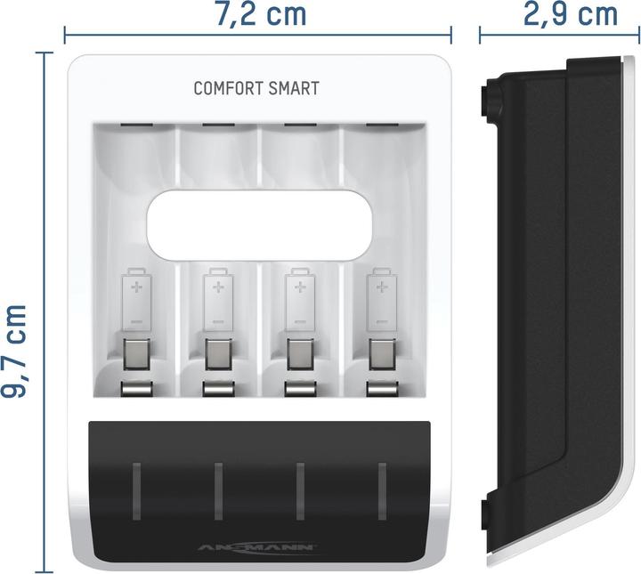Immagine prodotto Ansmann Caricabatterie Comfort Smart (1 pz., AAA, AA, 800 mAh, Batteria + Caricabatterie)