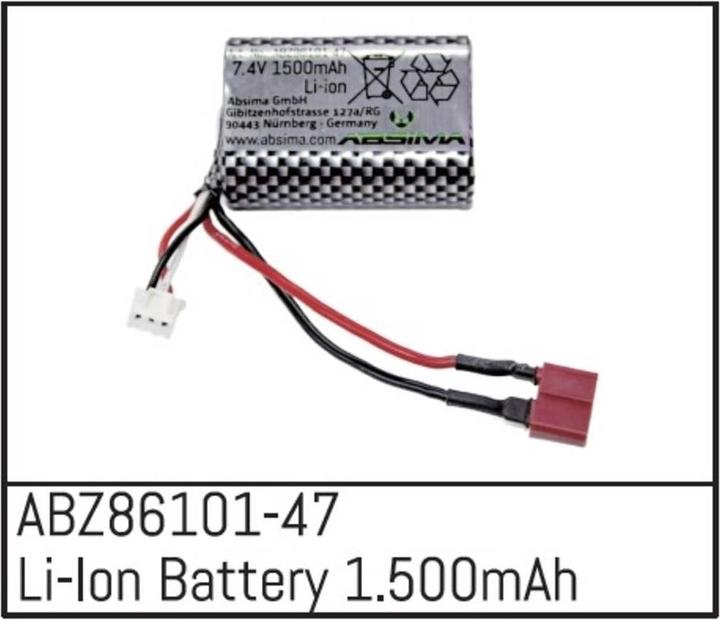 Image du produit Absima Batterie Li-Ion 1.500mAh - Mini AMT (7.40 V, 1500 mAh)