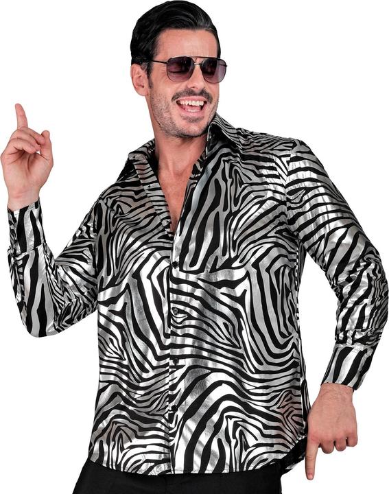 Image du produit Widmann Silbernes Animal Print Party Fashion Hemd (Hemd), L/Xl