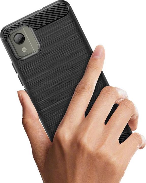 Actual product image Hurtel Carbon Case silicone case for Nokia C110 - black (Nokia C110)