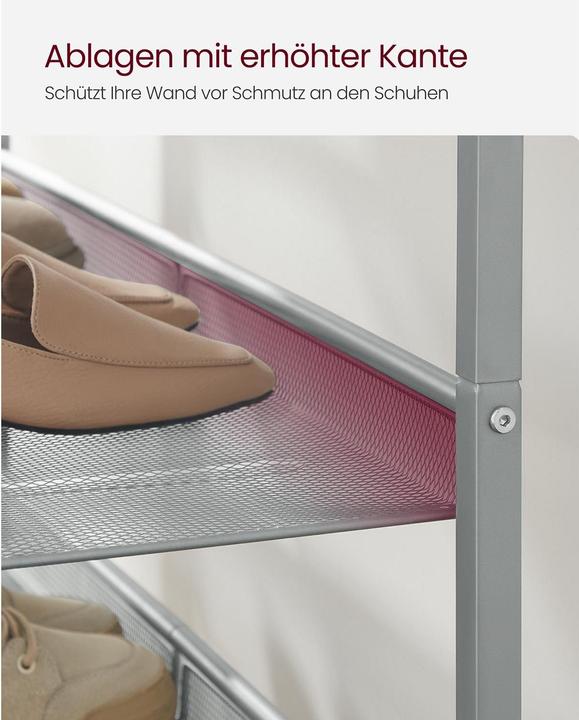 Produktbild Vasagle Schuhregal silber, schwarz 75,0 x 28,0 x 93,0 cm