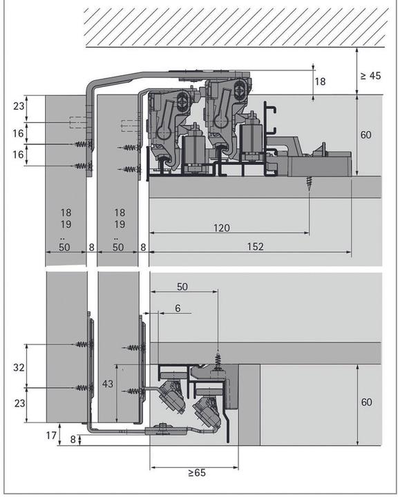 Actual product image Hettich Sliding door fittings TopLine XL, Forslide
