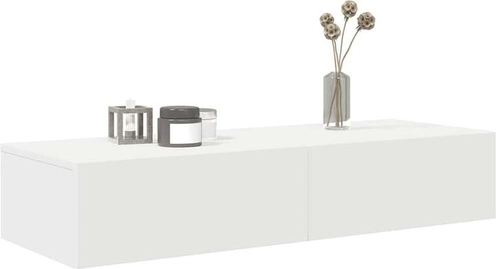 Actual product image VidaXL Wall shelf with drawers white 100x36x19 cm wood-based material