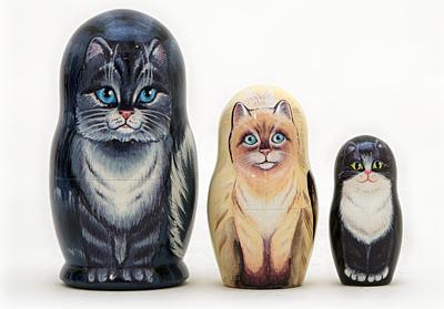 Image du produit Golden Cockerel Babuschka Katzen 3 Stück