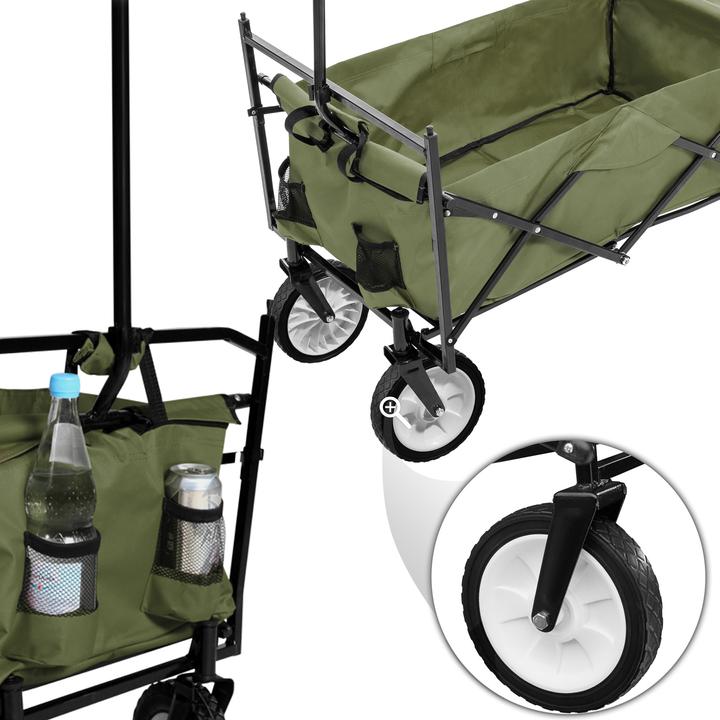 Actual product image tectake Foldable handcart with roof and carry bag