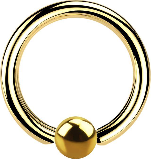 Produktbild Star Piercing Ball Closure Ring vergoldet (Chirurgenstahl 316L, ohne Messing)