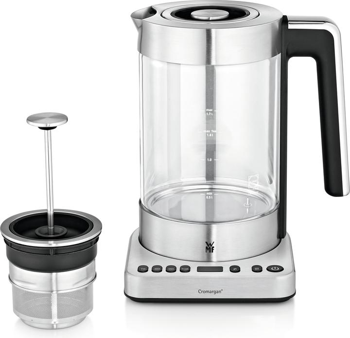 WMF Glas Wasserkocher mit Temperaturwahl 1,7l Teesieb Warmhaltefunktion Lono 3000W (1.70 l)