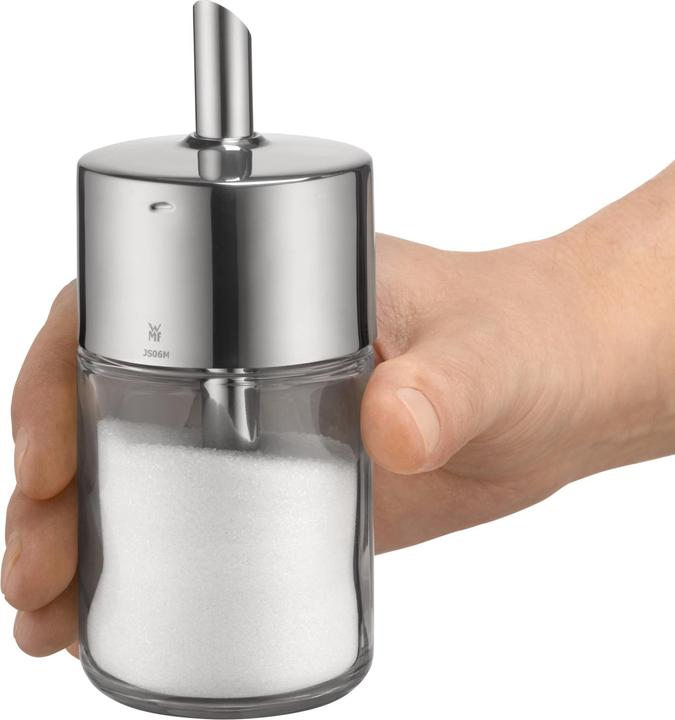 Produktbild WMF Zuckerstreuer Gewürzstreuer 240g für Zucker Kakao Barista Glas Edelstahl (0.25 l)