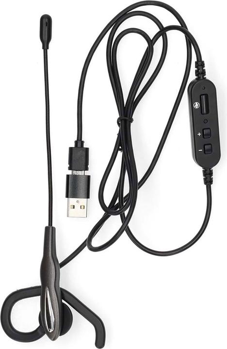 Image du produit Nedis Casque pour PC - Écouteur - Mono - USB Type-A/USB Type-C - Microphone pliable - Noir (Filaire, USB-C)