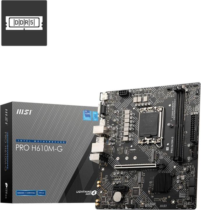 MSI PRO H610M-G (H610,S1700,mATX,DDR5) (LGA 1700, Intel H610, mATX)