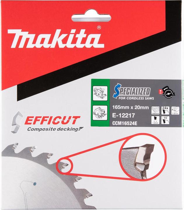 Immagine prodotto Makita Lama da sega 165x1,5x20, 24Z EFFICUT