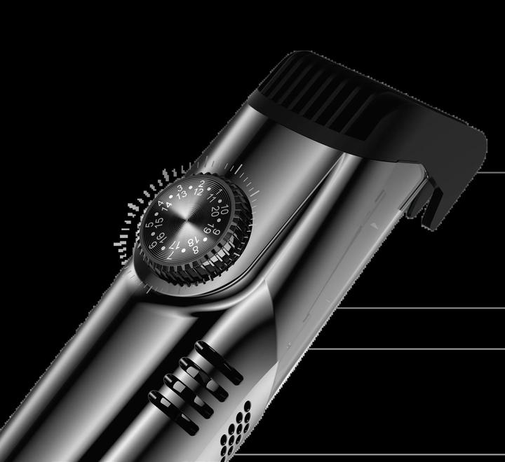 Porodo Lifetsyle Waterproof Dual Rechargeable Vacuum Trimmer 1400mAh - Grey and Blac