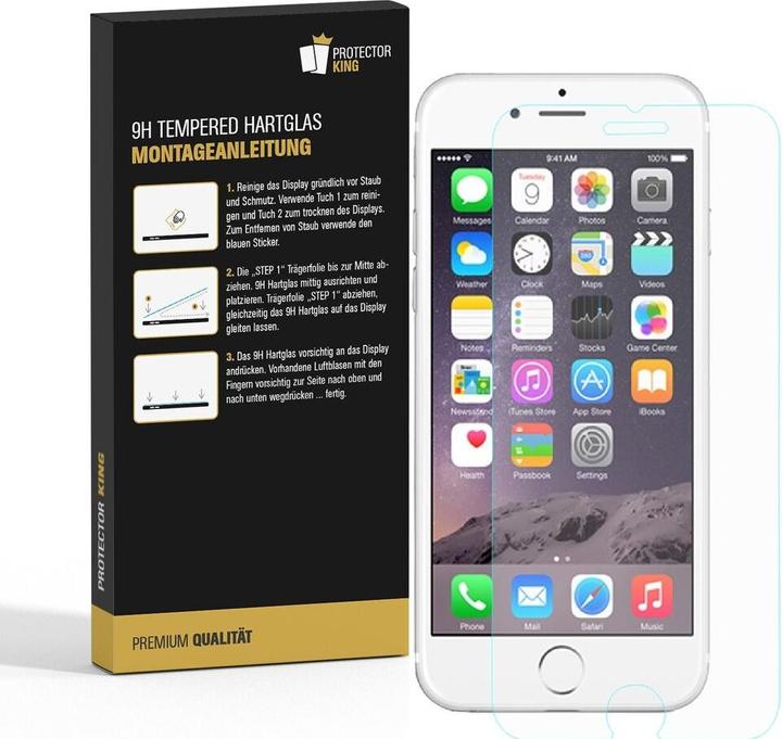 Actual product image Protectorking 6x 3D A++ real tempered 9H armoured glass CLEAR (6 Piece, Apple iPhone 8 Plus)