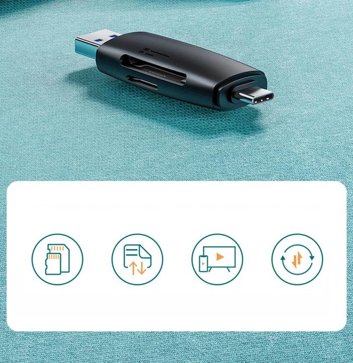 Image du produit Ugreen CM304 USB + USB-C Adapter Lecteur de cartes SD + microSD (noir) (USB-C)