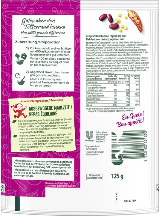 Produktbild Knorr Lunchtime Mexican Style Chili 1 Portion (125 g)