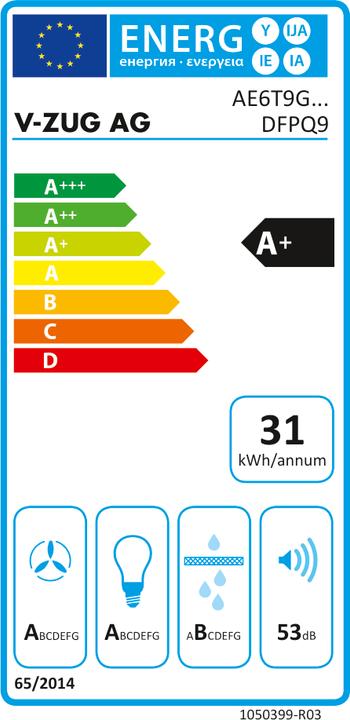 Label énergétique V-Zug Four Combair V600 (Hotte à tiroir)